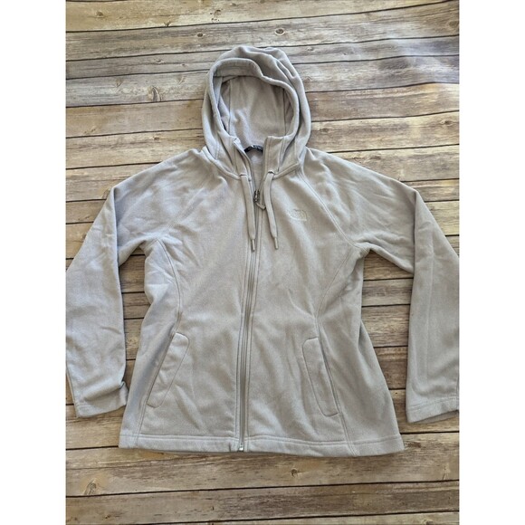 The North Face Polartec Womens Medium Full Zip Hoodie light gray - Picture 1 of 8